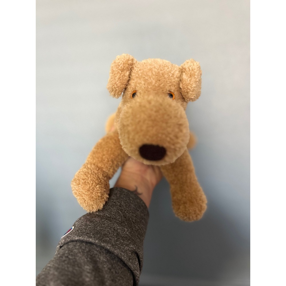Russ Berrie RussPlus Tan Terrier Dog Plush Stuffed Animal Airedale Lakeland 10"‎